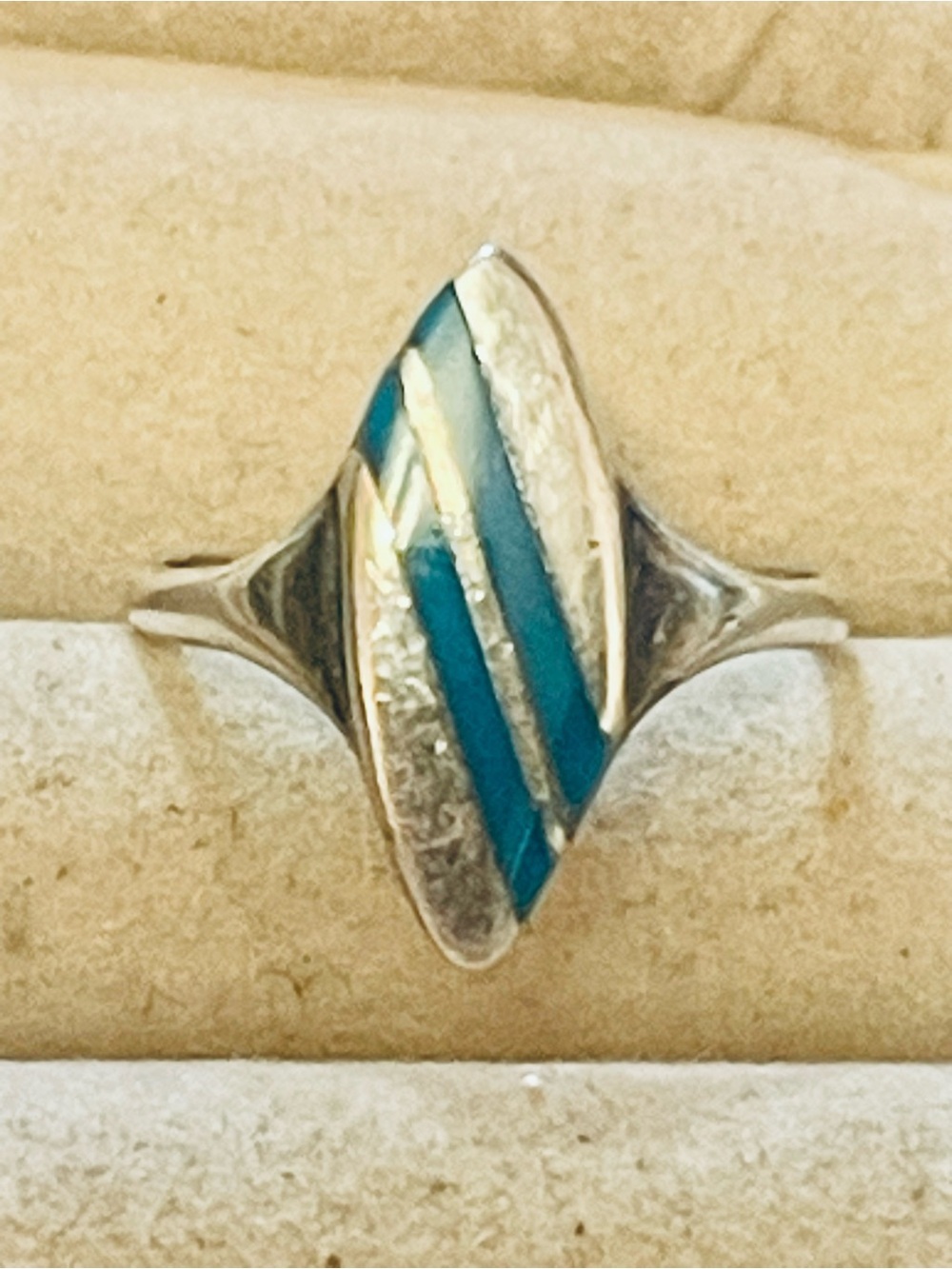 VTG Southwest Sterling Silver turquoise Ring Sz 5.25